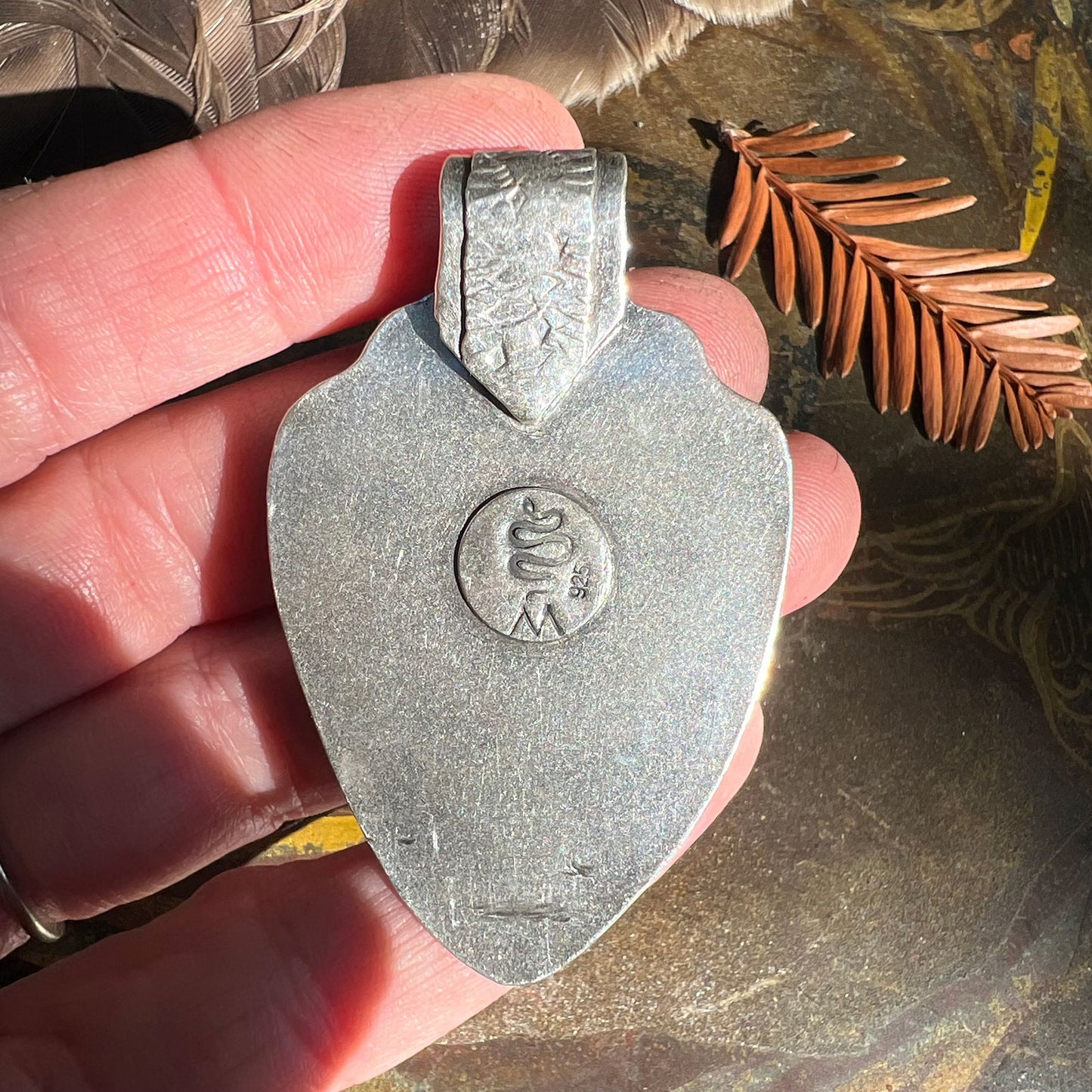 Arrow Pendant Blue Spotted Turquoise Rustic