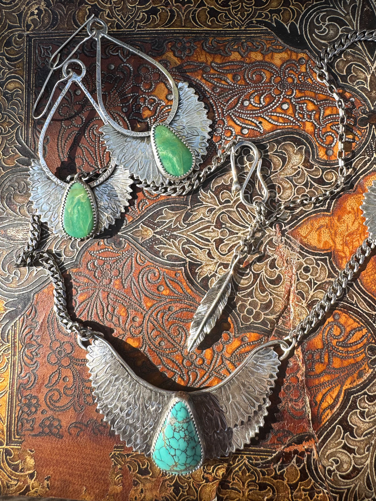 Goddess Isis Necklace with Bluemoon Turquoise Sterling Silver