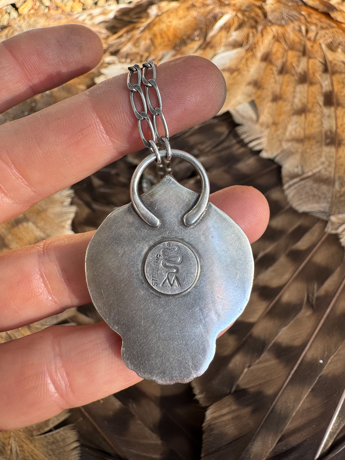 Available! Little Bird Sterling Silver Necklace with Blue Turquoise Stylized Wings