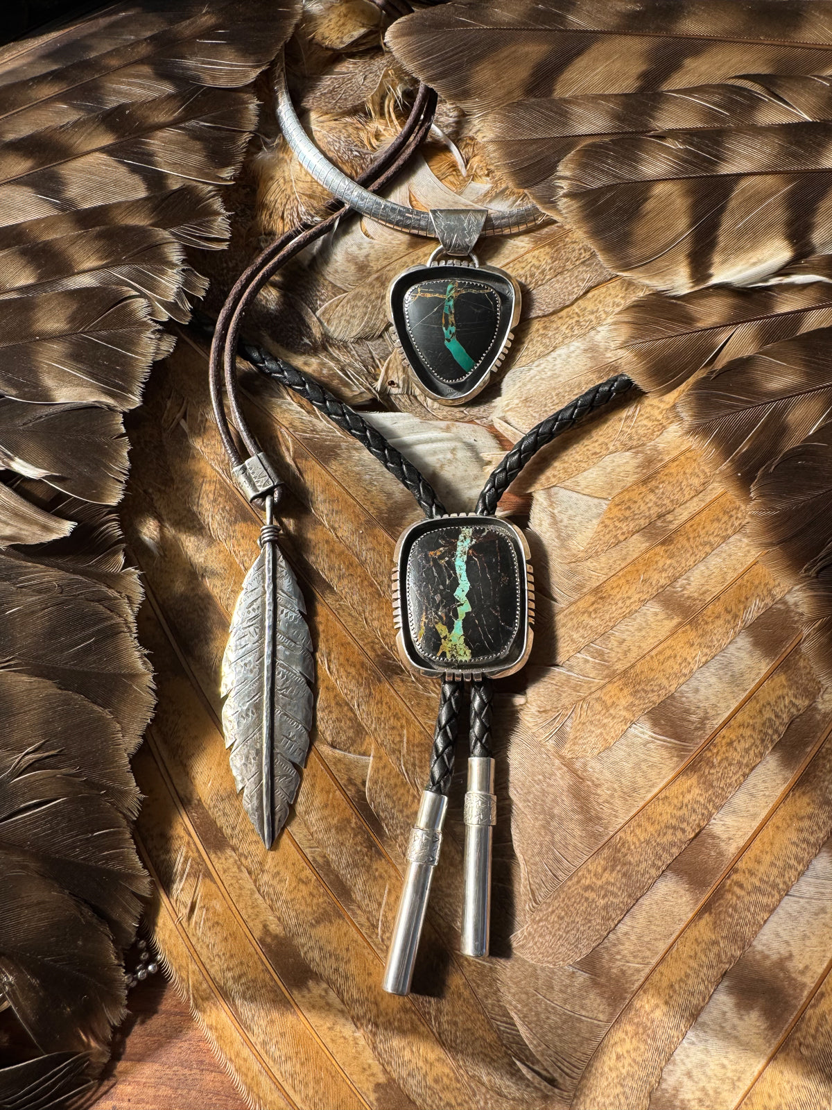 Available! Blackjack Turquoise Sterling Silver Arrow Pendant for Necklace