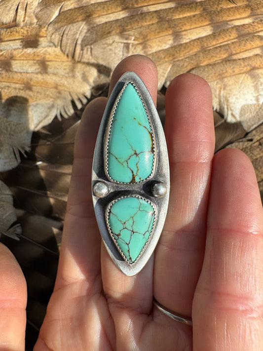 Available! Double Turquoise Statement Ring 8.75