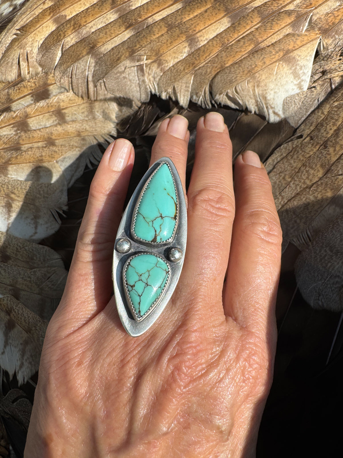 Available! Double Turquoise Statement Ring 8.75