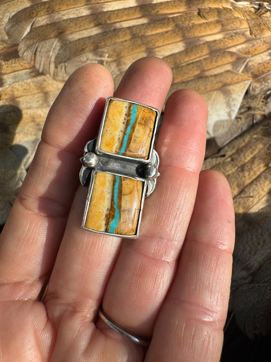 Available! Royston Ribbon Double Ring Sterling Silver 7.25