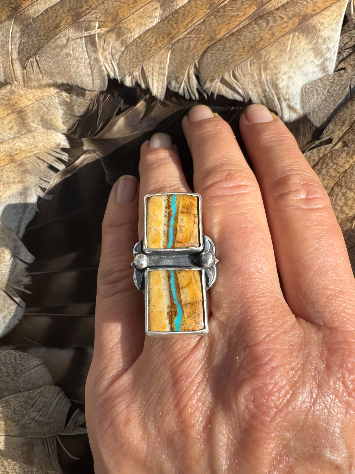 Available! Royston Ribbon Double Ring Sterling Silver 7.25