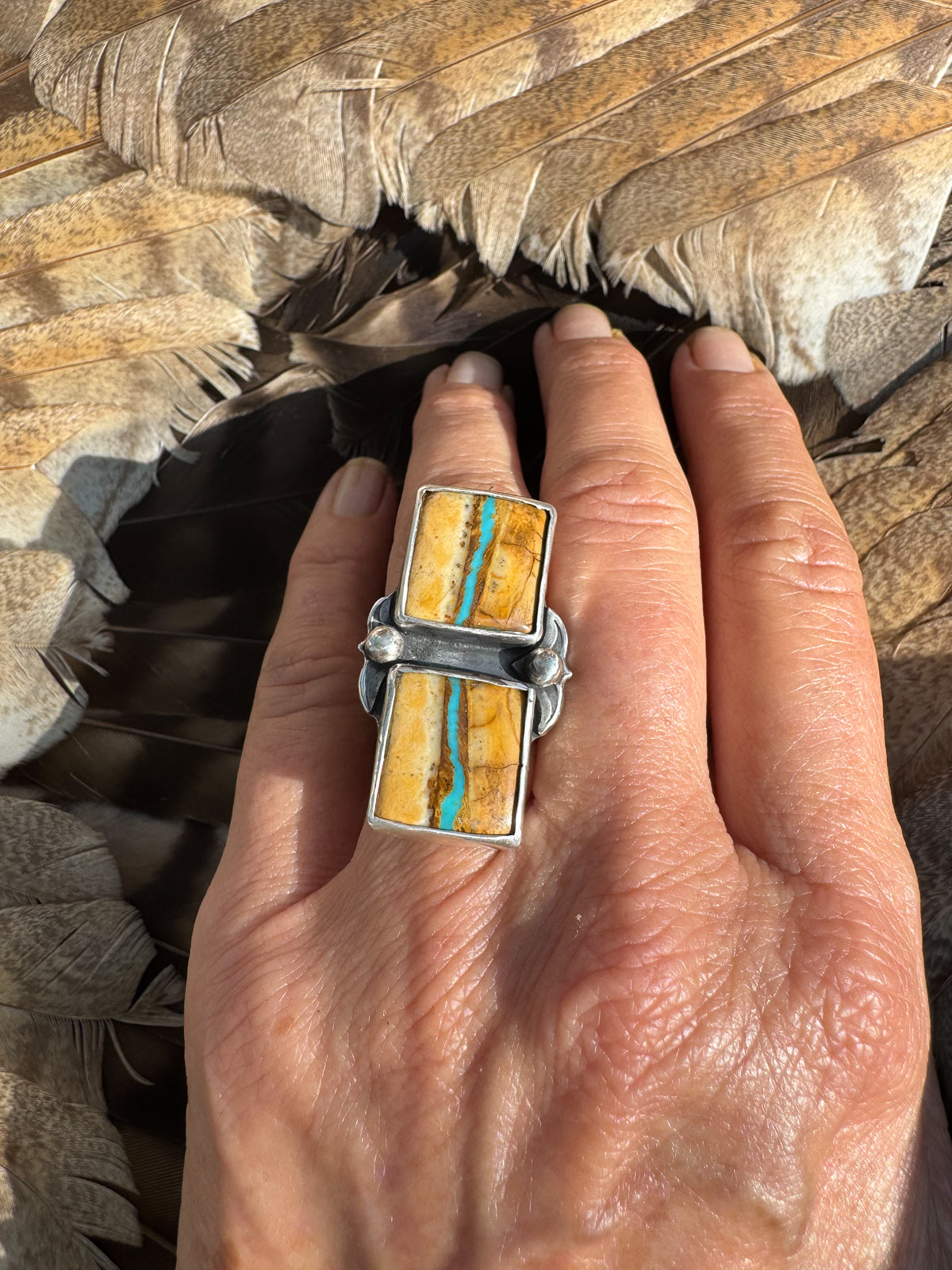 Available! Royston Ribbon Double Ring Sterling Silver 7.25