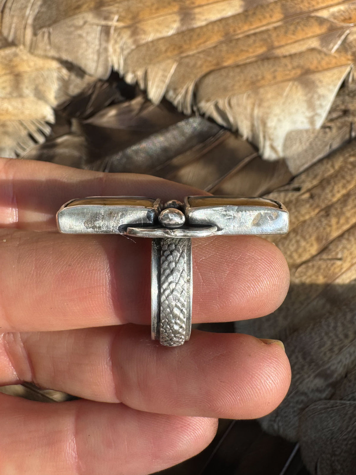 Available! Royston Ribbon Double Ring Sterling Silver 7.25