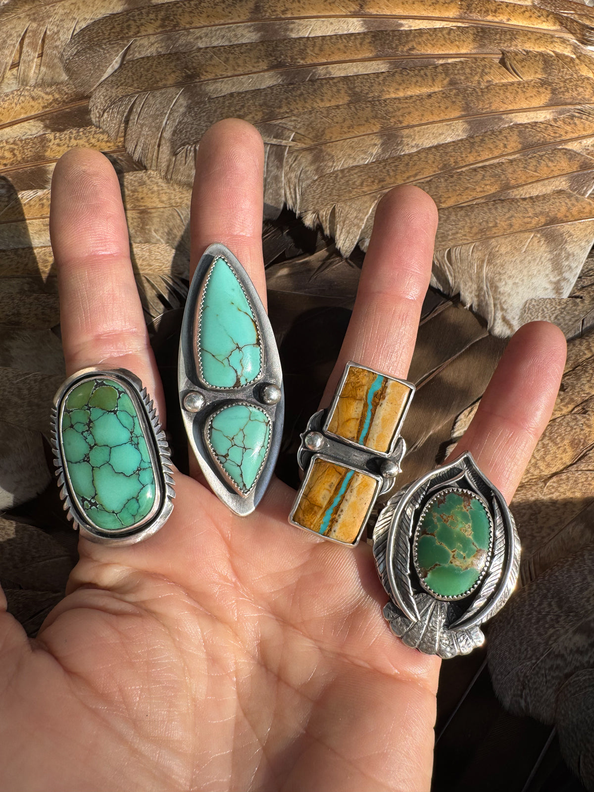 Available! Green Variscite Ring with Hand-cut Shadowbox