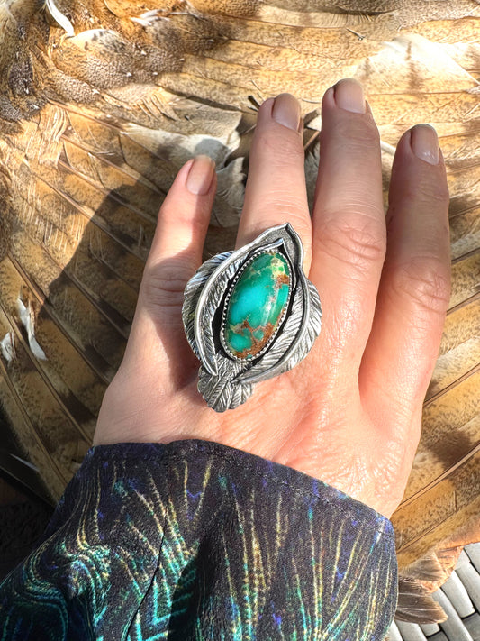 Little Bird Ring with Kingman Turquoise