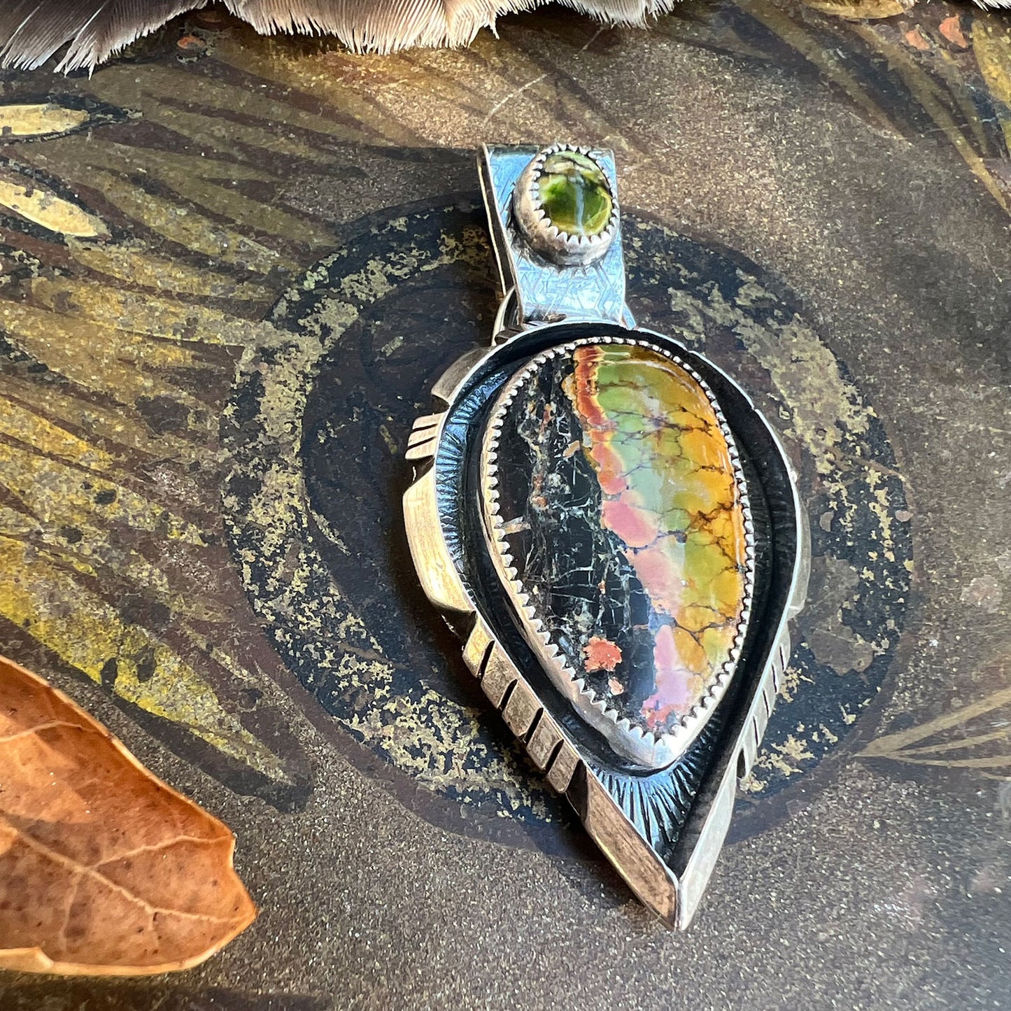 Arrow Pendant Blackjack Autumn Turquoise