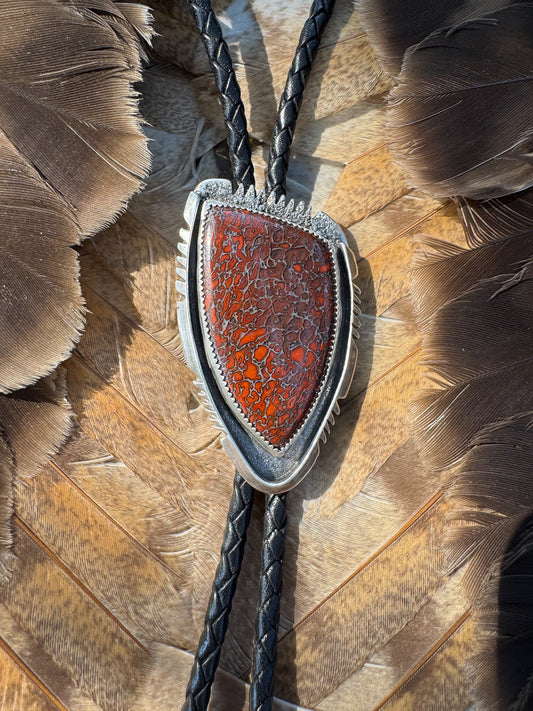 Available! Fossilized Dinosaur Bone Sterling Silver Bolo Tie