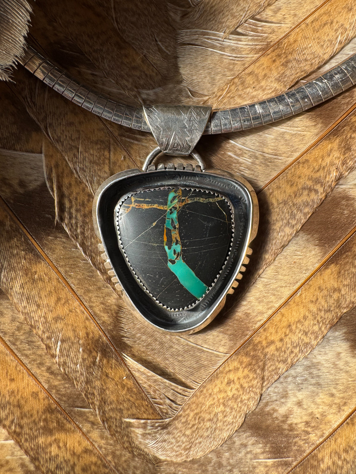 Available! Blackjack Turquoise Sterling Silver Arrow Pendant for Necklace