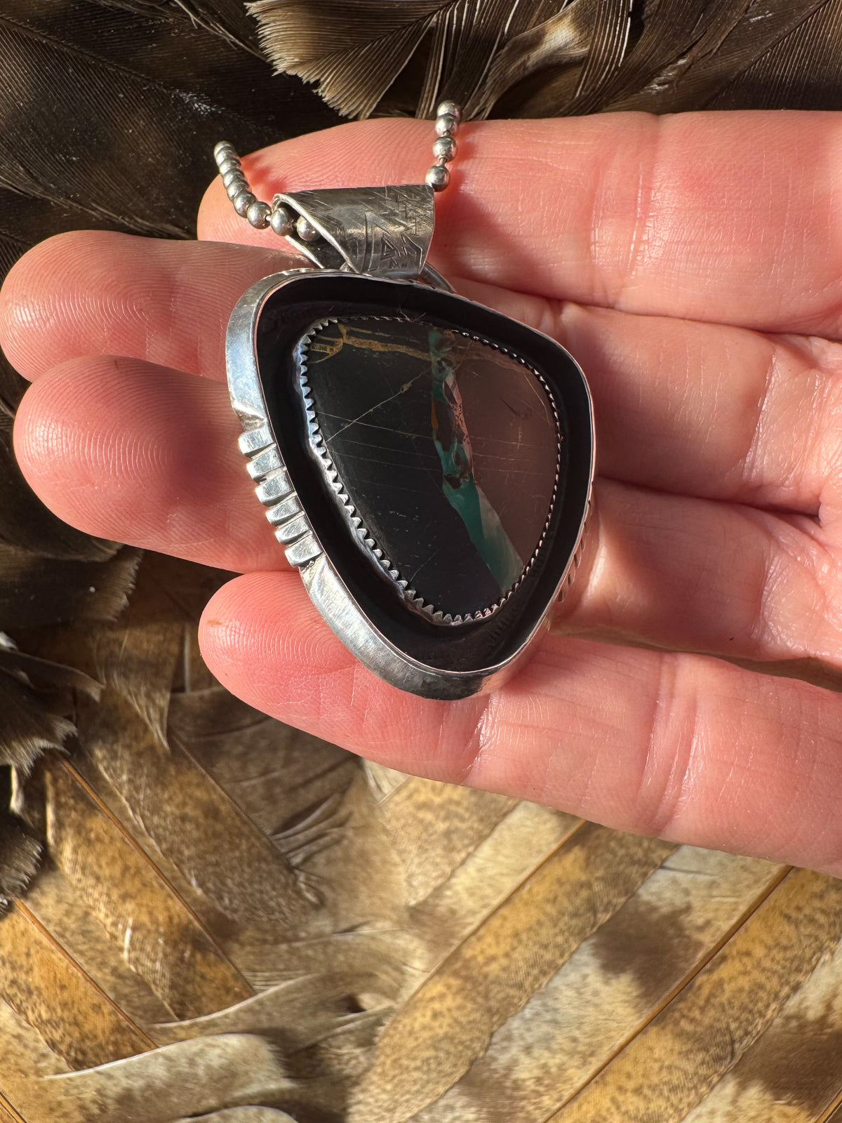 Available! Blackjack Turquoise Sterling Silver Arrow Pendant for Necklace