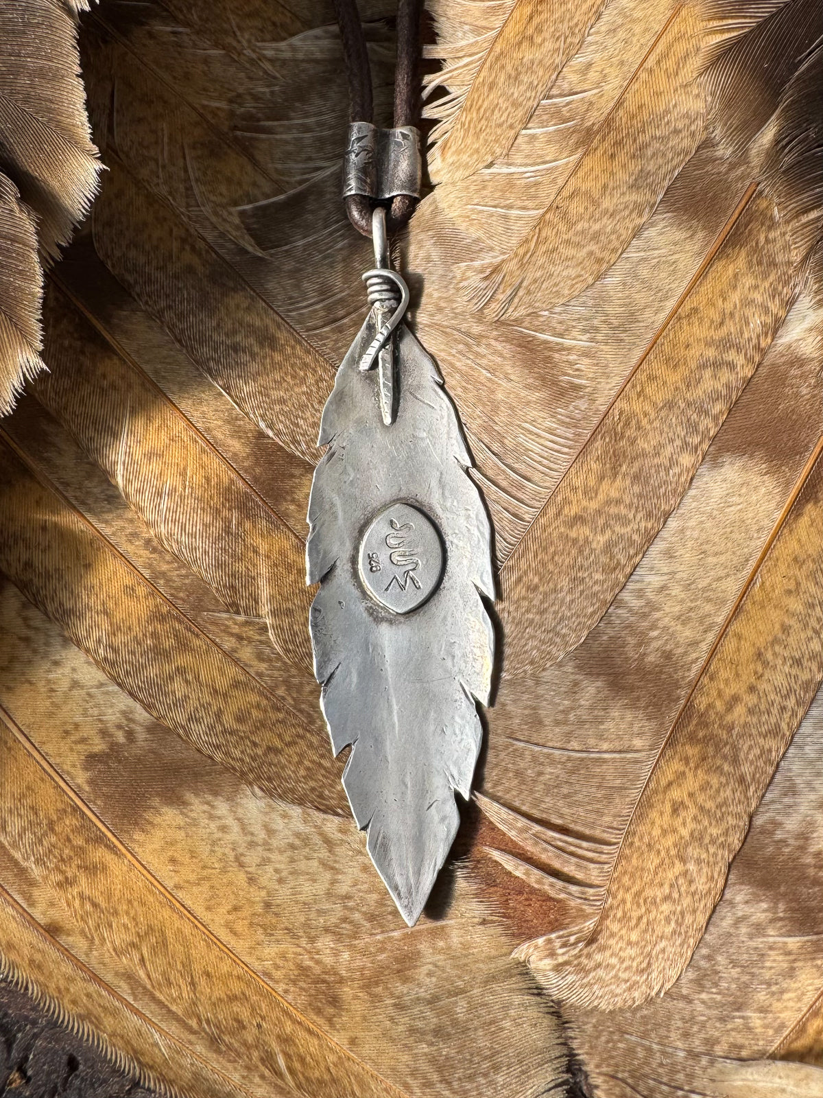 Available! Sterling Silver Hand-Forged Big Feather Necklace