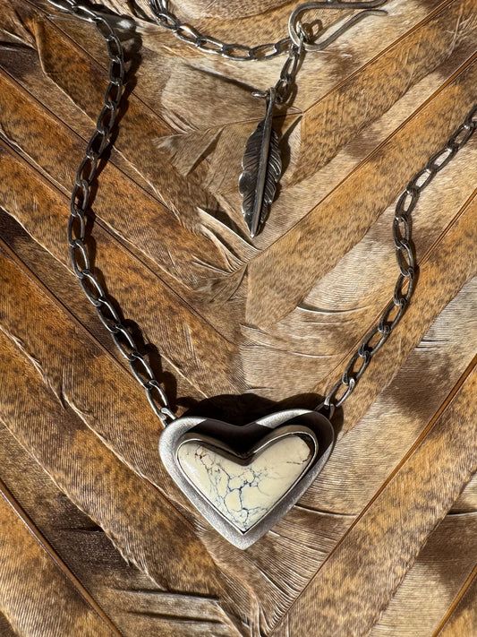 Available! Ivory Creek Variscite Sterling Silver Modern Heart Necklace