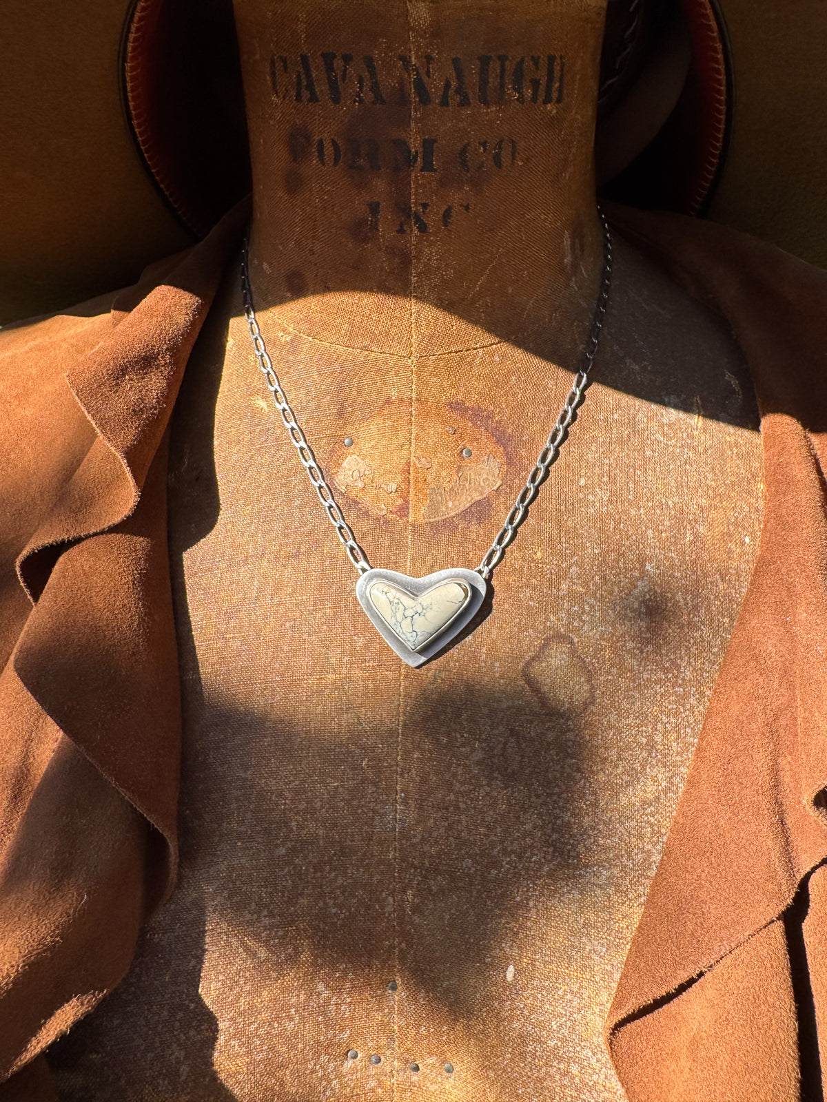 Available! Ivory Creek Variscite Sterling Silver Modern Heart Necklace