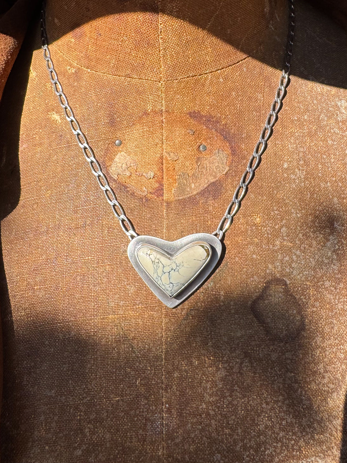 Available! Ivory Creek Variscite Sterling Silver Modern Heart Necklace