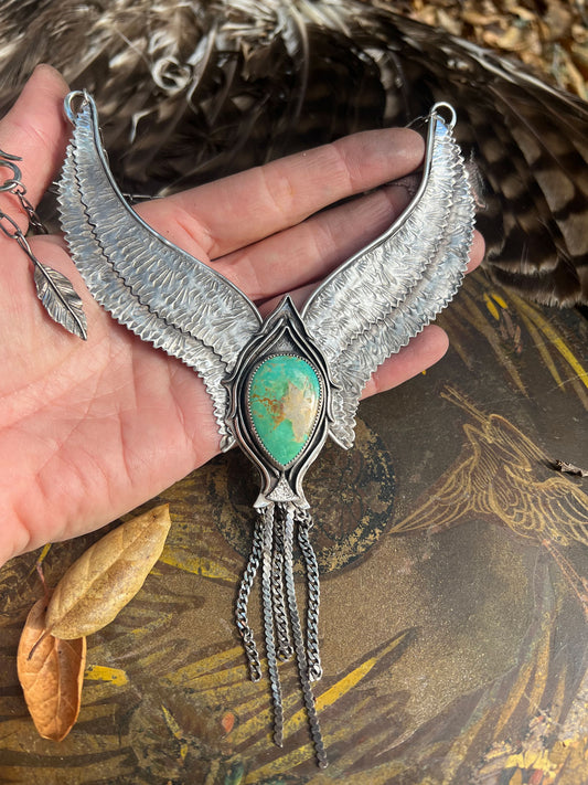 Large Bird Sterling Silver and Royston Turquoise