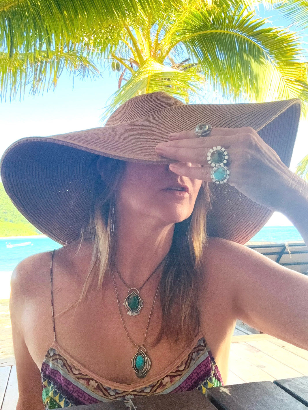 Available! Little Bird Necklace Hand-forged Silver with American Blue Turquoise Summer
